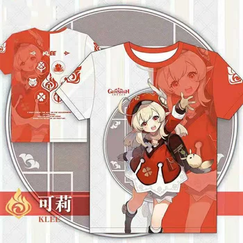 Genshin Vplyv Cosplay Zhongli Keqing 3d Digitálna Tlač Charakter Zručnosti obojstrannej Prvok T-shirt Komiksu, Anime pánske T-shirt