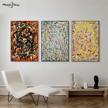 Jackson Pollock Slávny Abstraktné Diela olejomalieb na Plátne Plagáty A Tlačí na Steny Umenie Fotografie pre obývaciu izbu Domáce Dekorácie