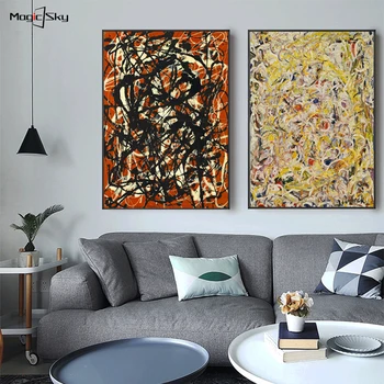 Jackson Pollock Slávny Abstraktné Diela olejomalieb na Plátne Plagáty A Tlačí na Steny Umenie Fotografie pre obývaciu izbu Domáce Dekorácie
