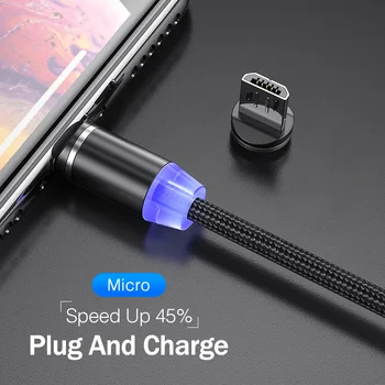 2 M Dlhý Magnetické Kábel USB 3 v 1 Magnet Kábel Nabíjací kábel na iPhone LED Nabíjací Kábel pre Samsung S10 Note9 Xiao Huawei