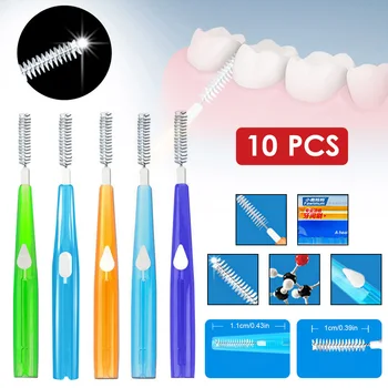 10pcs Dospelých Medzizubná Kefka Čistí Medzi Zuby, Dentálne Nite Vybrať Push-pull, Špáradlo, Čistenie Zubnej Kefky Starostlivosť o Zuby