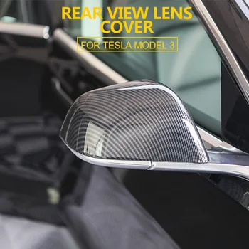 Nové Model3 Auto Bočné Zrkadlo Pokrytie pre Tesla Model 3 2021 Príslušenstvo Zrkadlo Pokrytie ABS Uhlíkových Vlákien pre Tesla Model Troch
