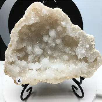 170 mm Prírodná Biela Crystal Klastra Achát Geode Drsné Šperky Box Point Energy Healing Domova Darček