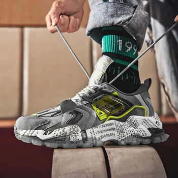 Nové Tlačené Robustný Tenisky Mužov Topánky Pre Beh Trendy Reflexné Bežné Zapatillas Vysokej Kvality Non-Slip Chaussures 2021