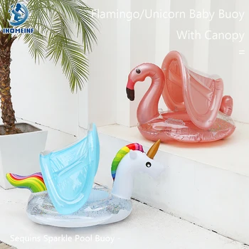 Nový Upgrade Flamingo/Unicorn Boja S Vymeniteľné Slnko Kabíny Pre 1-5 Veku Detský Bazén Plaváky Kruhu Dropshipping