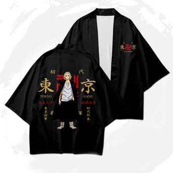 Nové Tokio Revengers T-shirt Sano Manjirou Ken Ryuguji Haori Anime t shirt Polyester Letné Krátke rukáv kidsTees topy