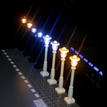 Mini LED Žiarovky Ulice Mesta Jediný USB Light-Emitting Klasické Murované Stavebné Bloky Batérie Poľa Kompatibilný S Leduo Hračky