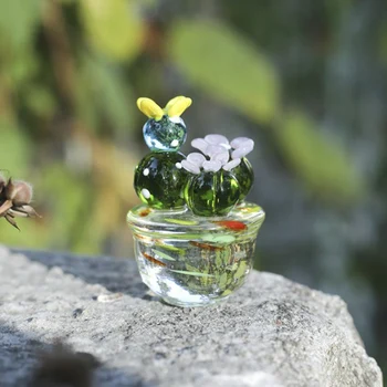 Glass, Kaktusy Figúrky Ozdoby Plochy Remeselné Ozdobu Tvorivé Farebné Roztomilý Miniatúrne Zariadenia Pre Home Decor