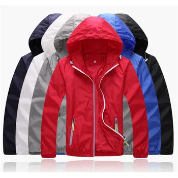 Bunda Ženy 2021 Lete Červený Kabát Bežné Bundy Plus Veľkosť Oblečenie Jarné Kabáty Módne Kapucňou 7 Farieb Tenké Outwear LR828