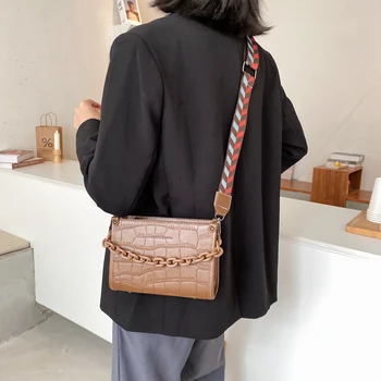 Móda Kameň Vzor PU Kožené Tašky cez Rameno pre Ženy 2021 Reťazca Remienok na Ruku Značky Dizajnér Lady Crossbody Taška Luxusné Kabelky