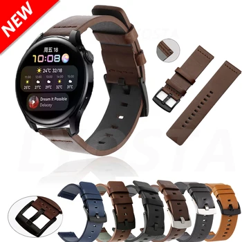 Kožený Pásik na Zápästie pre Huawei Sledovať GT/watch 3/3 Pro 46 mm smartwatch Popruh pre huawei sledovať GT2 Pro GT2 46 mm Pásmo pásu náramok
