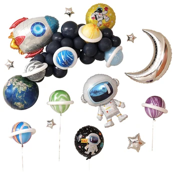 Priestor série fóliové balóny HAPPY BIRTHDAY party dekorácie zem, planéty preskúmať chrániť životné prostredie téma mesiaca stat