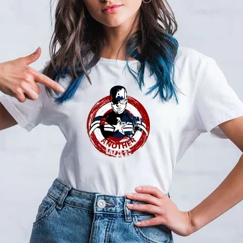 Kapitán Amerika Tlač Streetwear Marvel T Shirt Nový Príchod Ženy Tee Tričko Disney Tričko Dropship Oblečenie Žena
