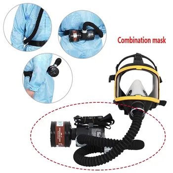 Ochranné Elektrické Konštantný Prietok Privádzaného Vzduchu Systém Plynová Maska, Respirátor Bezpečnosť Na Pracovisku Supplie Plnú Tvár Plynová Maska, Respirátor