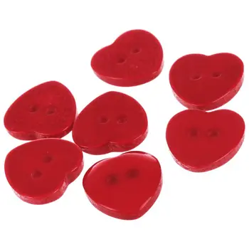 200pcs Väčšinu Plastových Srdce Tlačidlo Veľa 11 mm Šitie Plavidlá Karty DIY farba: Červená