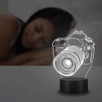 VCity LED Tabuľka Žiarovka 3D Nočné Svetlo Fotoaparát Photo Studio Spálňa Decor Kábel Multicolor Osvetlenie Prenosné Atmosféru, Darčeky