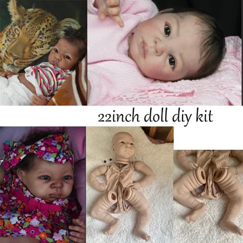 22 Palcový Reborn Bábiky Auta Mäkké DIY Realistické Prázdne Baby Doll Auta Nevyfarbené Nedokončené Nezmontované Bábika Časti Modré Oči