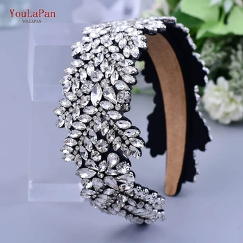 YouLaPan S420-FG Full Crystal Barokový Tiara Príslušenstvo Luxusné Diamante Hairband Pre Ženy Tiara Svadobné Drahokamu pokrývku hlavy