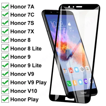 9D Úplné Pokrytie Tvrdeného Skla Pre Huawei honor 7X 7A 7 7C V9 Play Screen Protector Na Počesť 8 9 Lite zobraziť 10 V10 Ochranný Film