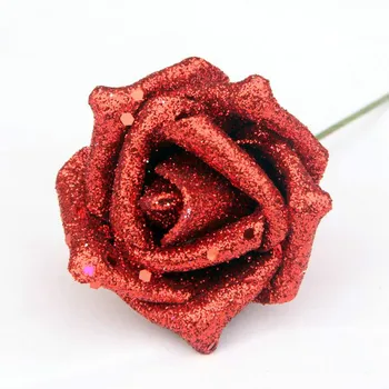 6TYP Pena PE Zlato Ružový Kvet Umelé Ruže Kvet Umelý Hlavu Party Dekorácie, Svadobné Kvety, Ruže
