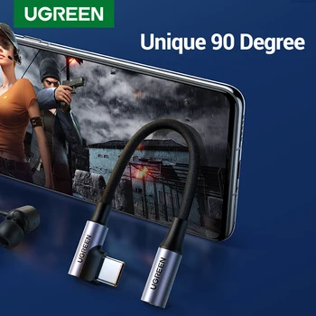 DBG 90 Stupňov USB C Slúchadlá Adaptér 90 Stupňov, 3,5 mm Samica Typu C Muž Headset AUX Audio Kábel Converter Pre Huawei P40