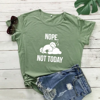 Nie, Nie Dnes T-shirt Roztomilý Lenivý Koalas Introvert T-shirt Streetwear Vtipné Ženy Grafické Letné Top Tee Tričko Dropshipping