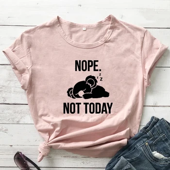 Nie, Nie Dnes T-shirt Roztomilý Lenivý Koalas Introvert T-shirt Streetwear Vtipné Ženy Grafické Letné Top Tee Tričko Dropshipping