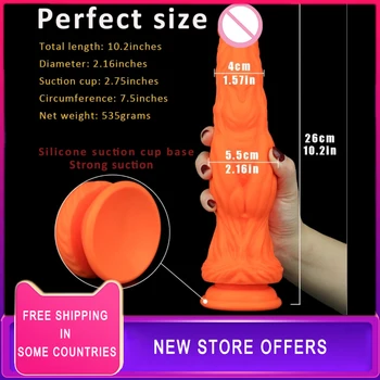 26 cm Obrovské Dildo Pre Ženy, dvojitá Vrstva Kvapaliny Silikónové Dildo Mäkké Realistický Penis, Vagína G-bod Stimulátor Sexuálne Hračky Pre Dospelých