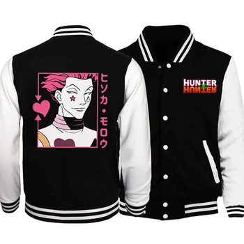 Vysoko Kvalitné Anime Hunter X Hunter Bunda Baseball Kabát Hisoka Vytlačené Jednotné Unisex Chlapci/Dievčatá Mikina S Dlhým Rukávom