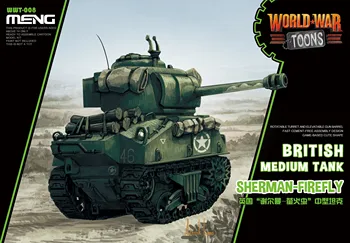 MENG WWT-008 Roztomilý Britský Sherman Firefly Stredný Tank Lepidlo-Zadarmo