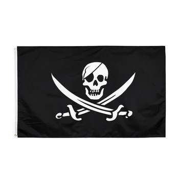 XYFlag 90x150cm Jolly Roger Kostí Lebky S Dvojitým Ostrím, Pirátske Vlajky Na Ozdobu