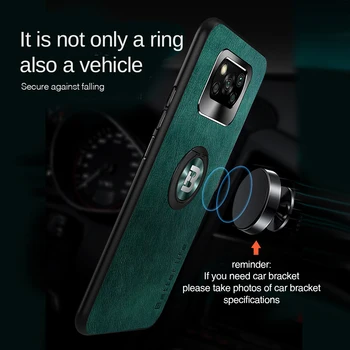 Xiomi Poco X3 NFC Prípade Luxusné Kožené Auto Magnet Krúžok Kryty Pre Xiao Pocox3 Pokox 3 Poxo X 3 3X Pocophone Kovový kryt Kamery