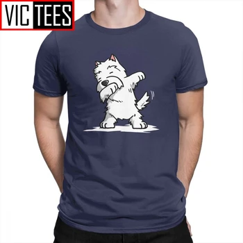 Pánske Muž Zábavné Dabbing West Highland White Teriér, Pes T-Shirts Zábavné Crewneck Oblečenie Bavlna Tees T Tričko