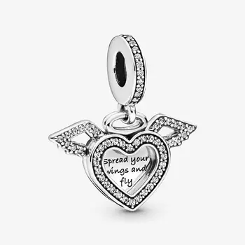 Nové Kúzlo Perličiek Láska, Rodina Srdce Priateľstvo Kúzlo Perličiek Fit Pôvodné Pandora Prívesky Striebro 925 Náramok Ženy Šperky