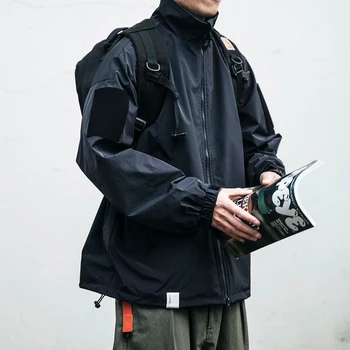 2021 Streetwear Módy Stojan Golier Bunda pracovné Odevy Vysokej Kvality Harajuku vrchné oblečenie Kpop Kabát kórejské Oblečenie pánske Oblečenie