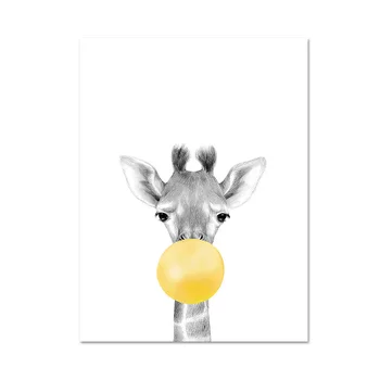 Samolepiace Nálepky na Stenu Detské Škôlky, Žlté Balóny Zvierat Múr Umenia Plagátu Zebra Koala Žirafa, Slon Miestnosti Dekorácie