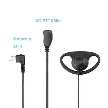 2 Pin Rozšírené D Tvar Klip-Ear Ptt Slúchadlo Headset Mikrofón Pre 2 Spôsob, ako Rádiá GP88S GP300 GP68 GP2000 GP88 GP3188 CP040 C