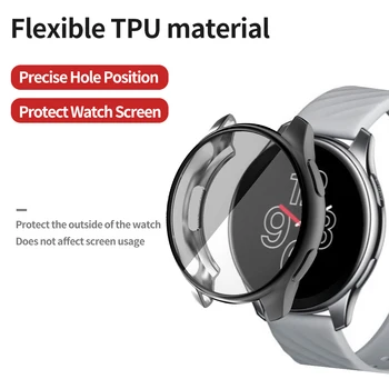 Ultra-Slim TPU Sledovať Prípade OnePlus Sledovať Silikónový Ochranný Kryt Proti Poškriabaniu Shell Obrazovke Film Na Jedno Plus SmartWatch