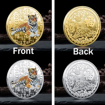 2022 V Číne Nový Rok Tigra Rok Originálne Pamätné Mince Bimetal Zber Čína Zodiac Tiger Rok Mincí Dekorácie Remeslá