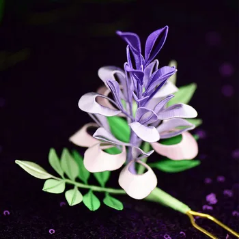 Wisteria kvet vlásenky DIY kit Tradičné ručné zabalené kvety Klasická vlasy príslušenstvo Remeselné Hodváb zamotaniu