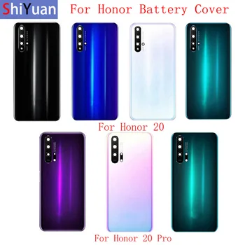 Späť Sklenený Kryt Batérie Prípade Bývania Prípade Zadné Dvere Panel Pre Huawei Honor 20 20 20Pro Zadnom Kryte+Objektív Fotoaparátu Náhradné