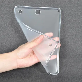 TPU puzdro Pre Samsung Galaxy Tab 9,7 palcový SM-T550 T555 Transparentné ShockProof Tablet Mäkké Zadný Kryt Ochranný plášť Nárazníka