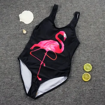 2021 Flamingo Vytlačené Jednodielne Plavky Ženy Jednofarebné Plavky Sexi Plaviek Plavky