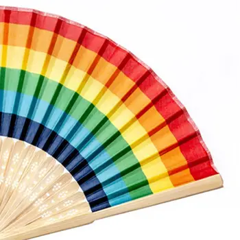 2021 Nové Letné Rainbow Ručné Skladanie Ventilátor pre Svadobné Party Dekorácie Festival Dance Dodávky