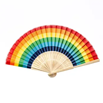 2021 Nové Letné Rainbow Ručné Skladanie Ventilátor pre Svadobné Party Dekorácie Festival Dance Dodávky