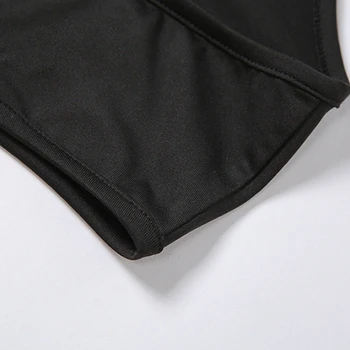 Ženy Sexy 2 ks Dlhý Rukáv Plodín Top Čierne plavky s uväzovaním za Košieľka Harajuku Zebry Pruhy Tlačené, Priehľadnej Sieťoviny Slim T-Shirt