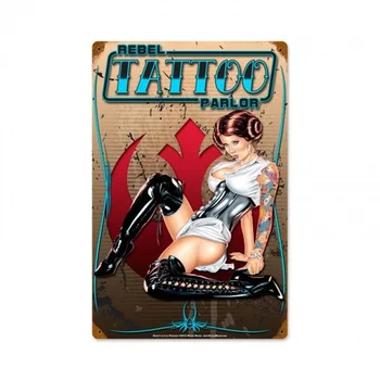 Rebel Tattoo Salón Pin Up Girl Tin Znamenie,Kovové Znamenie,Muž Jaskyňa,bar prihlásiť