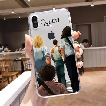 Freddie Mercury Kráľovná kapela Anti-jeseň luxusný Telefón Transparentné puzdro pre iPhone 6 7 8 11 12 s mini pro X XS XR MAX Plus