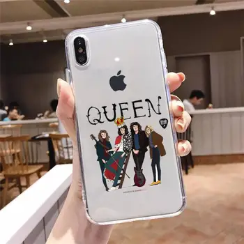 Freddie Mercury Kráľovná kapela Anti-jeseň luxusný Telefón Transparentné puzdro pre iPhone 6 7 8 11 12 s mini pro X XS XR MAX Plus