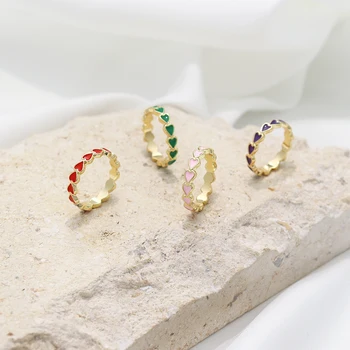 Nezvyčajné Prstene pre Mužov, Červená, Ružová, Modrá Zelená Čierna Žltá Roztomilé Srdce Kruhy Zlaté Prstene pre Ženy Tvorivé Šperky pre Ženy